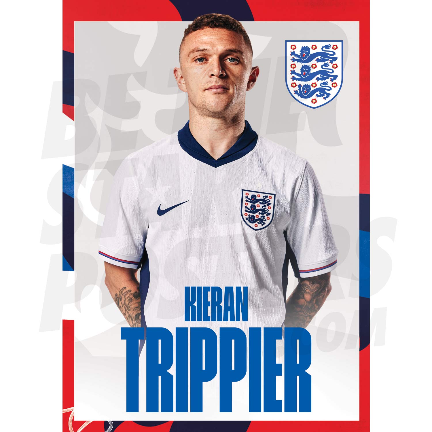 England Trippier 24/25 Home Headshot Poster