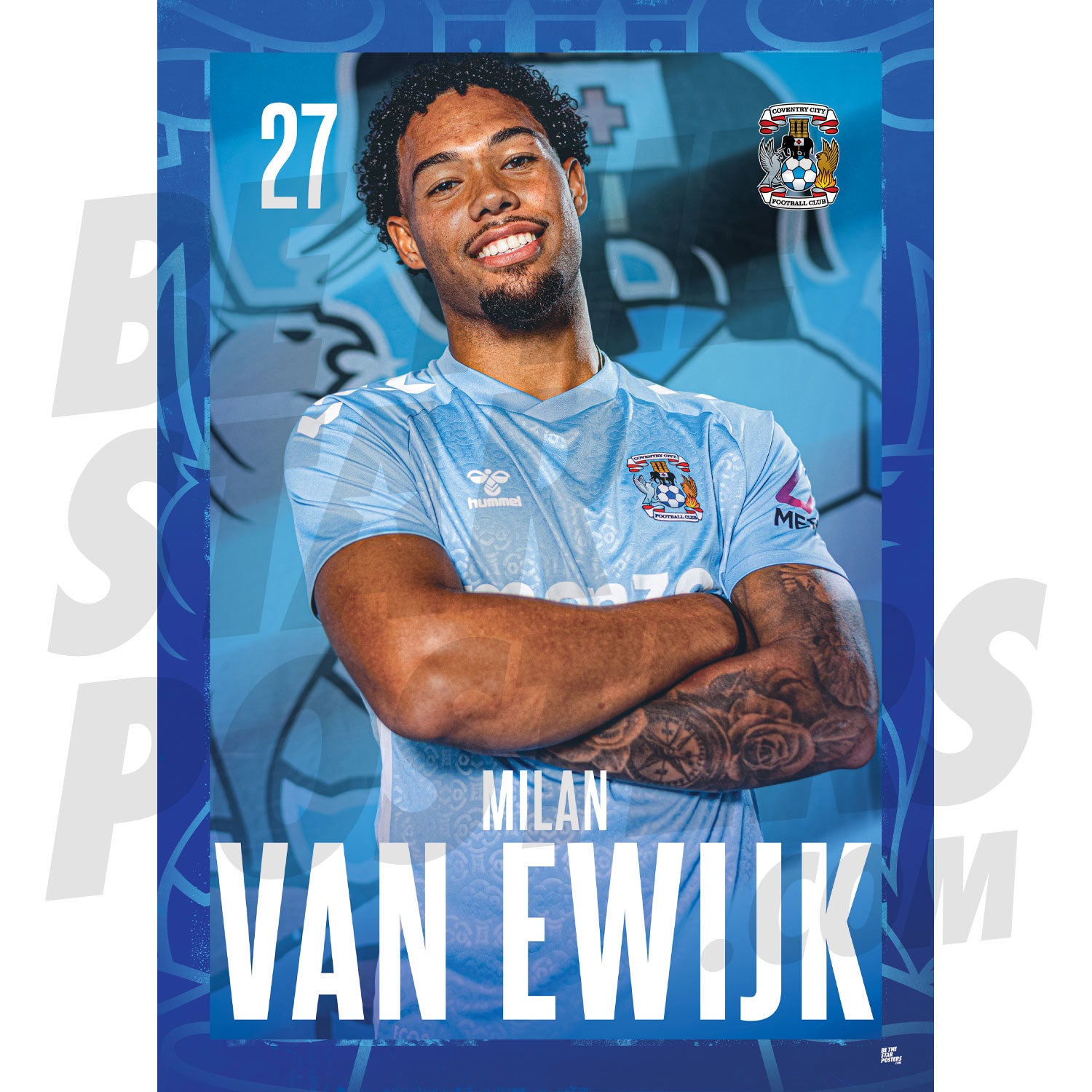 Coventry City FC Van Ewijk 24/25 Headshot Poster