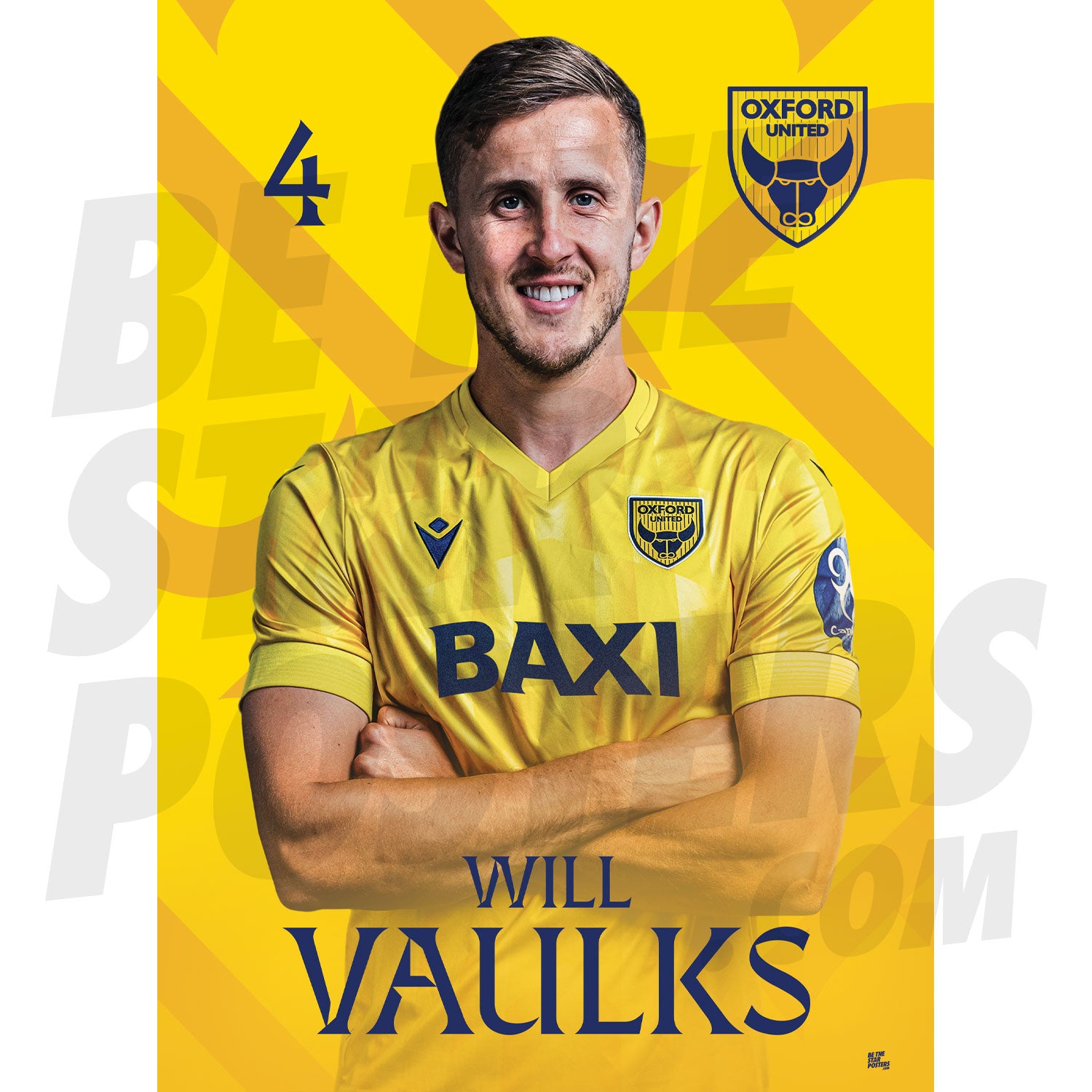 Oxford United FC Vaulks 24/25 Headshot Poster