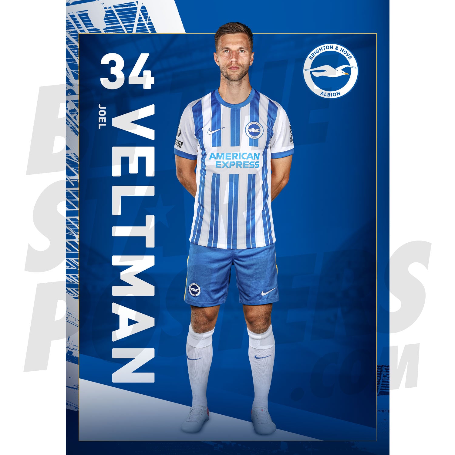 Brighton & Hove Albion FC Veltman 24/25 Headshot Poster