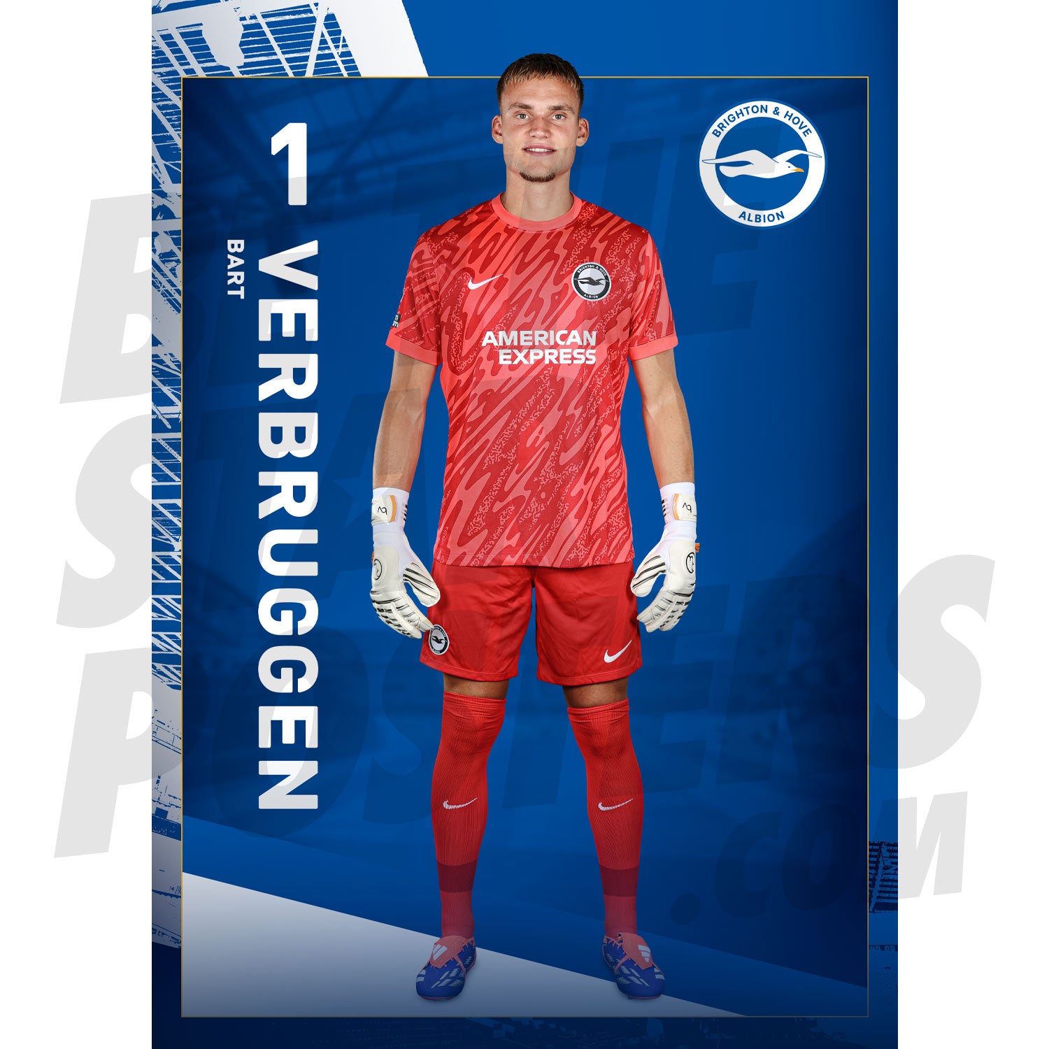 Brighton & Hove Albion FC Verbruggen 24/25 Headshot Poster