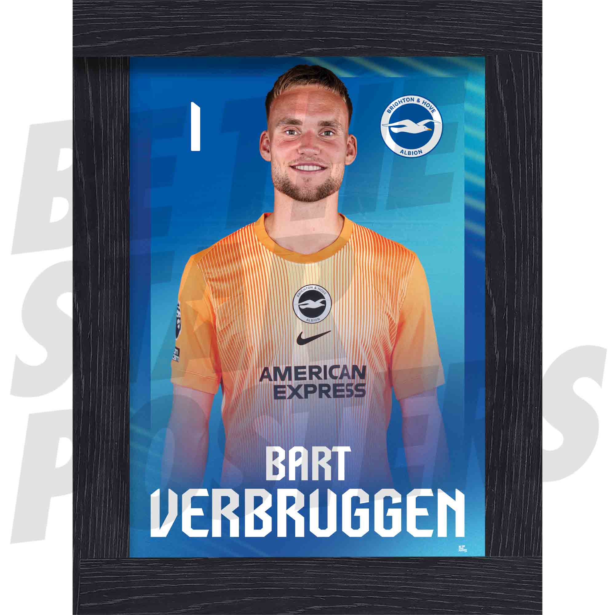 Brighton & Hove Albion FC Bart Verbruggen 25/26 Headshot Poster