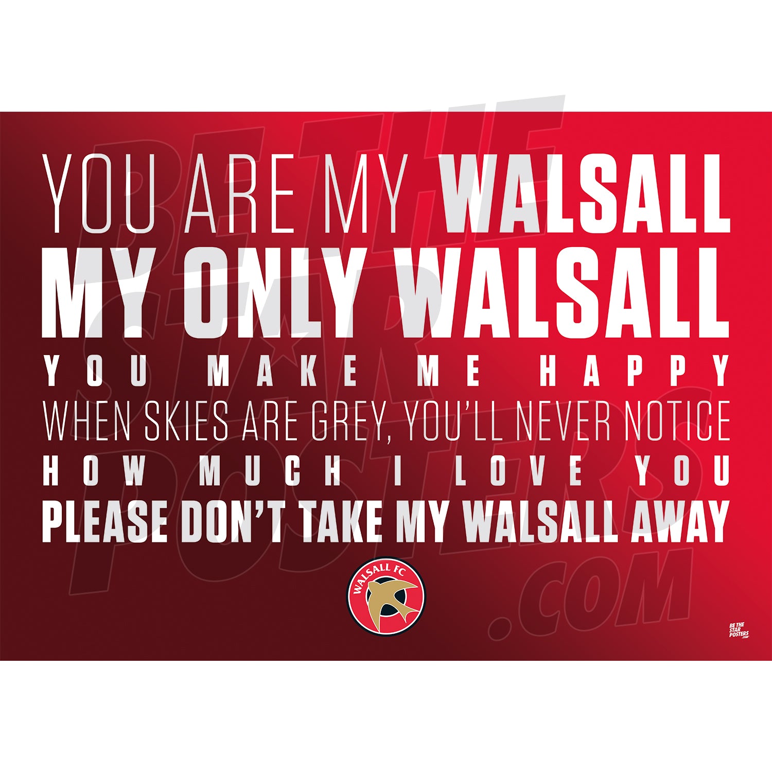 Walsall FC Chant Poster