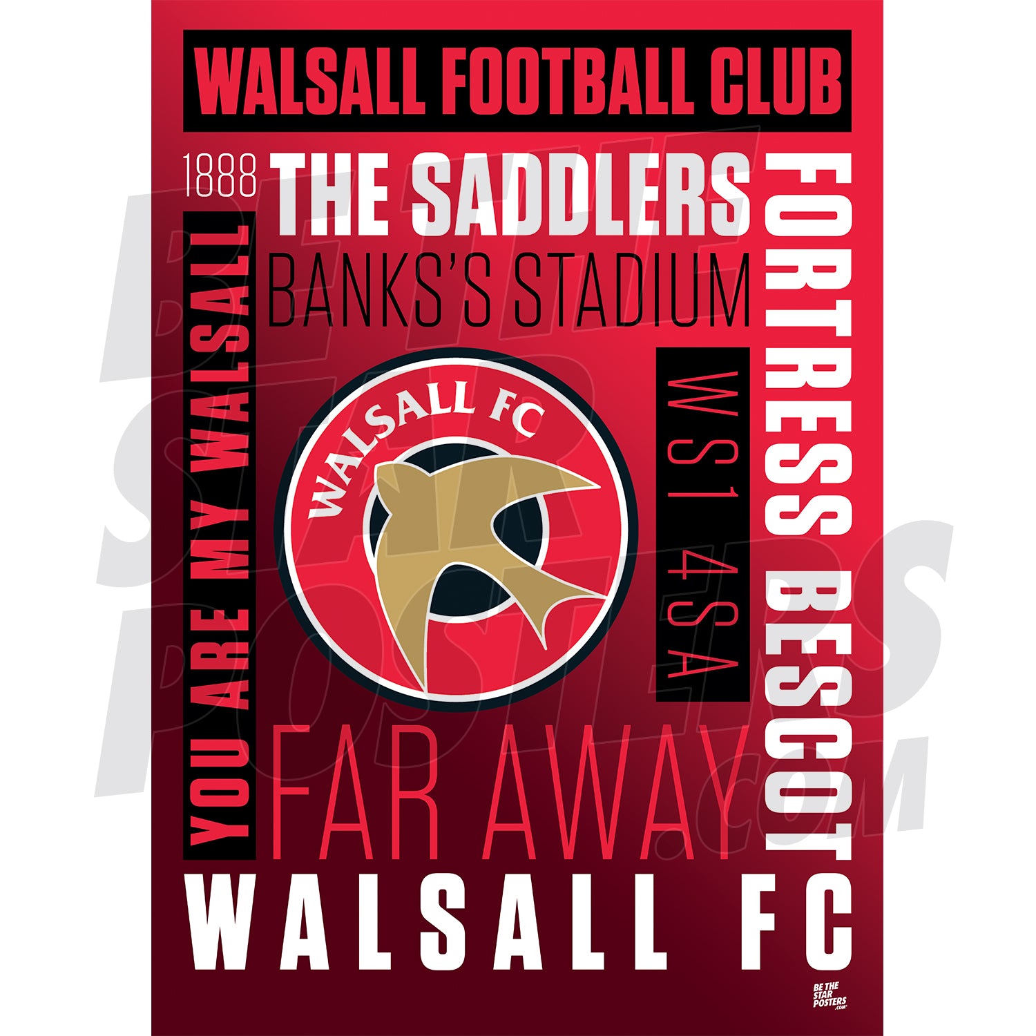 Walsall FC Word Poster