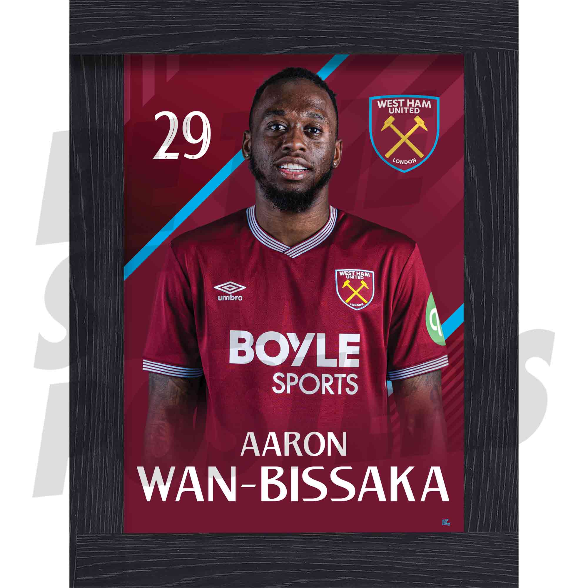 West Ham United FC Wan-Bissaka 25/26 Headshot Poster