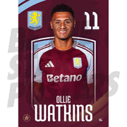Aston Villa FC Watkins 24/25 Headshot Poster