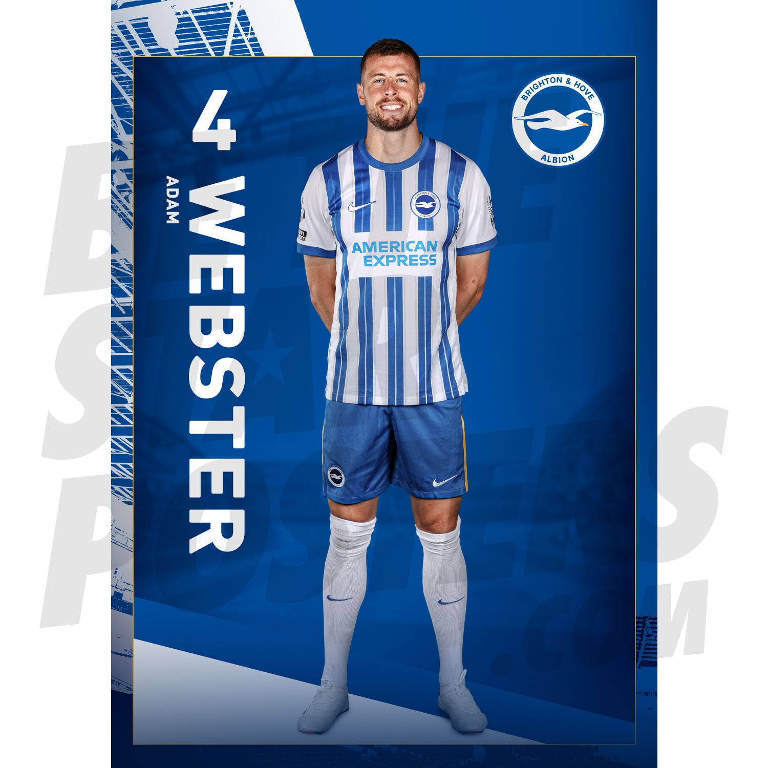 Brighton & Hove Albion FC Webster 24/25 Headshot Poster