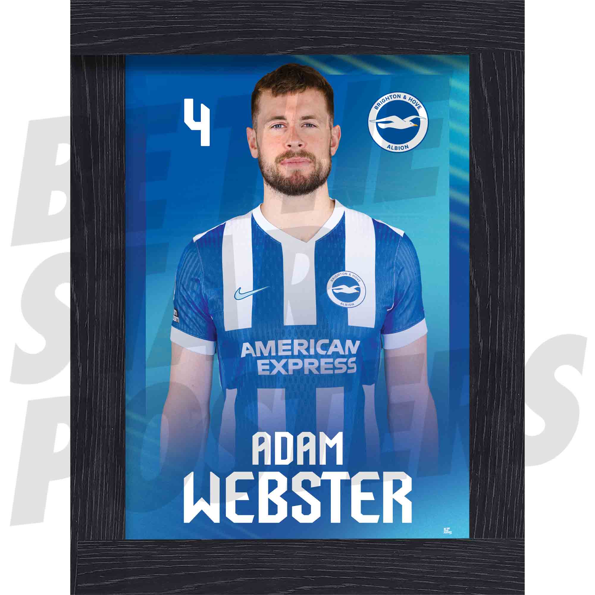 Brighton & Hove Albion FC Adam Webster 25/26 Headshot Poster