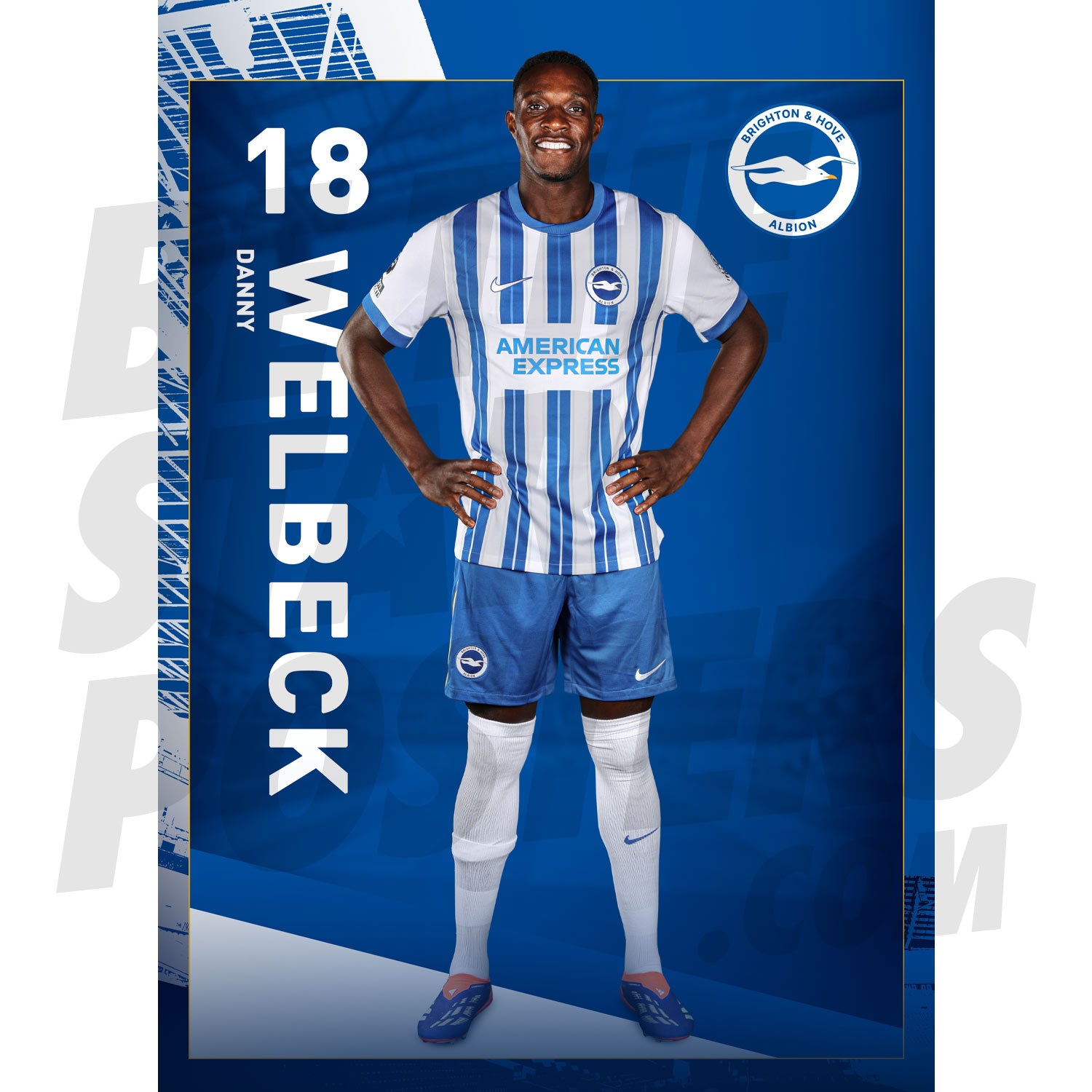 Brighton & Hove Albion FC Welbeck 24/25 Headshot Poster