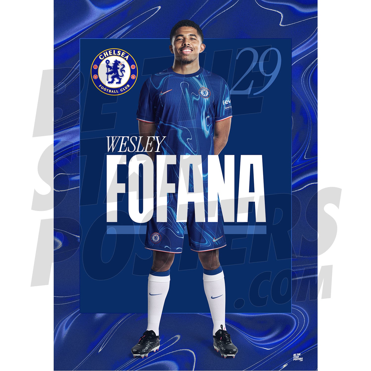 Chelsea FC Fofana 24/25 Headshot Poster