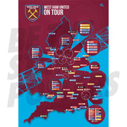 West Ham United FC My Football Tour Map A2 Poster