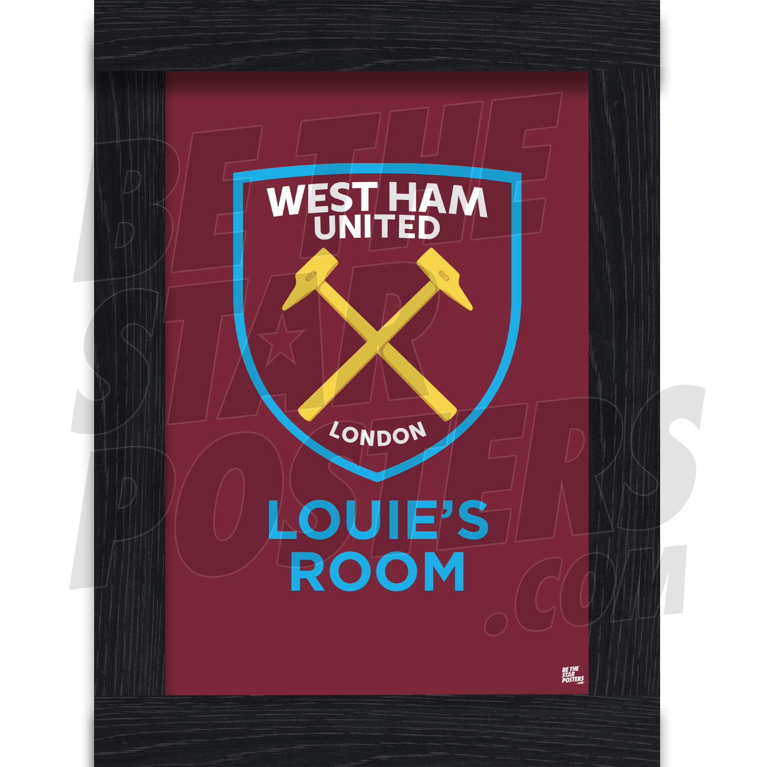 West Ham United FC Personalised Crest Poster