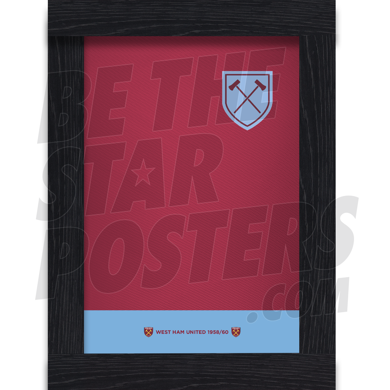 West Ham United FC 58/60 Retro Shirt Print Framed