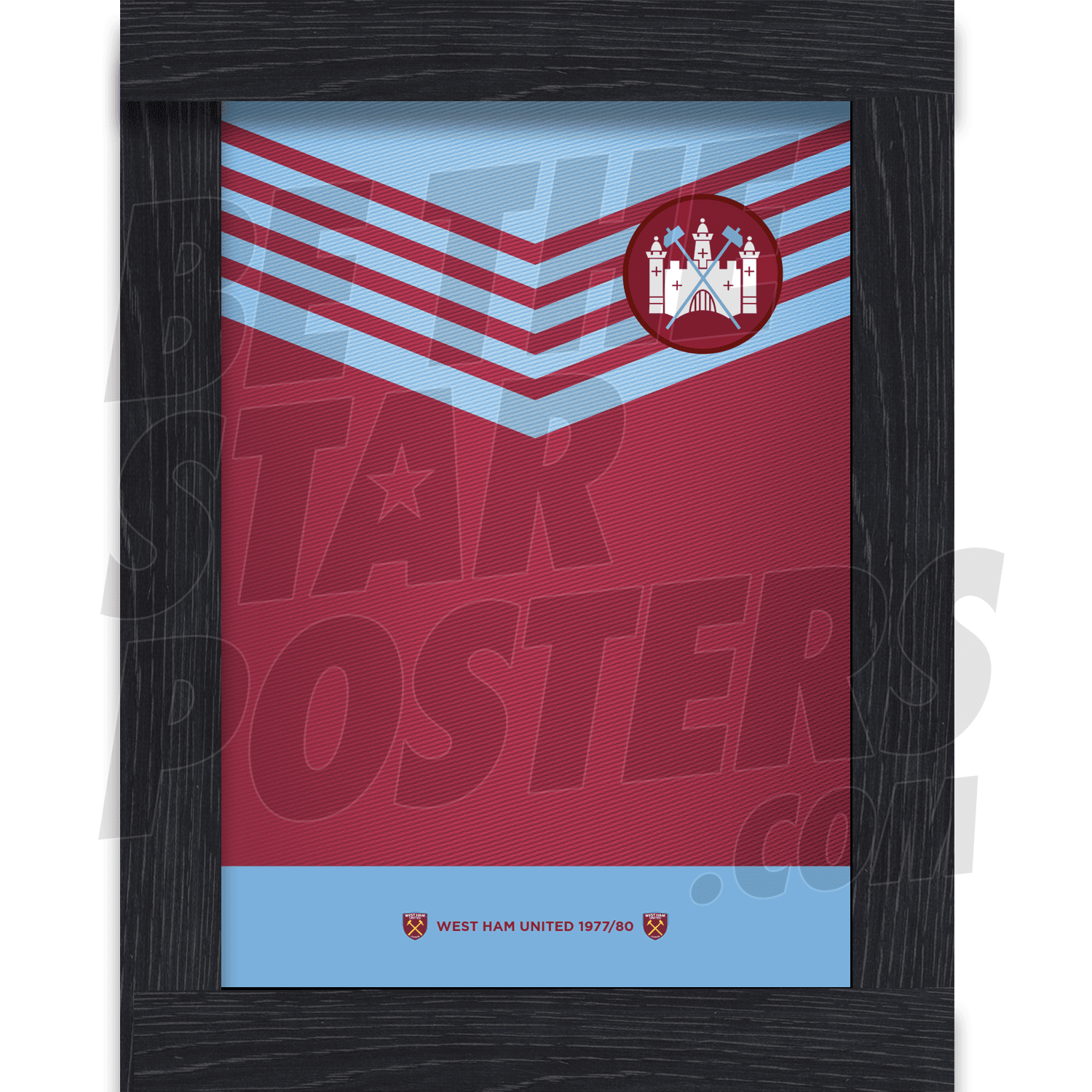 West Ham United FC 77/80 Retro Shirt Print Framed