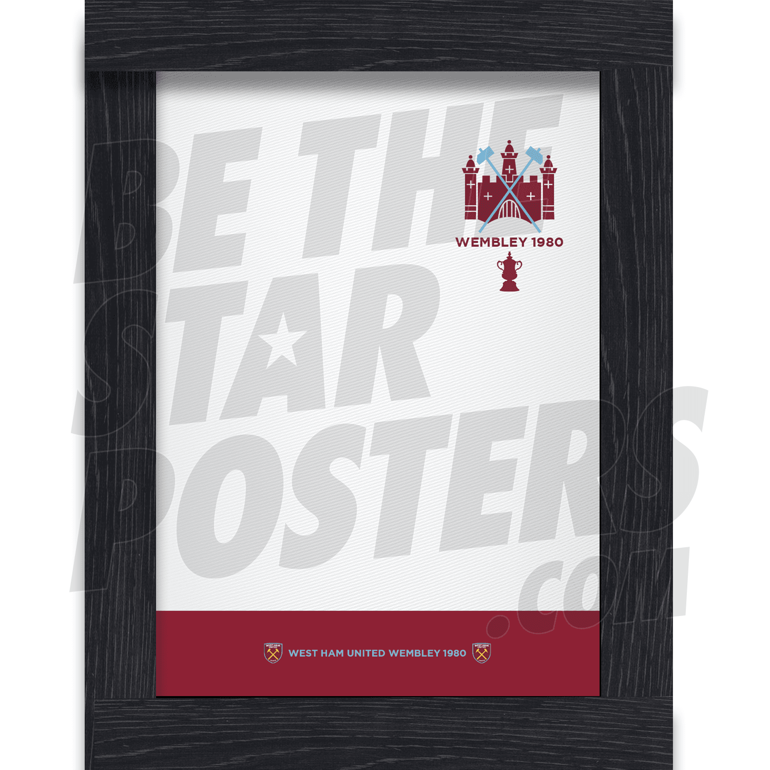West Ham United FC Wembley 80 Retro Shirt Print Framed