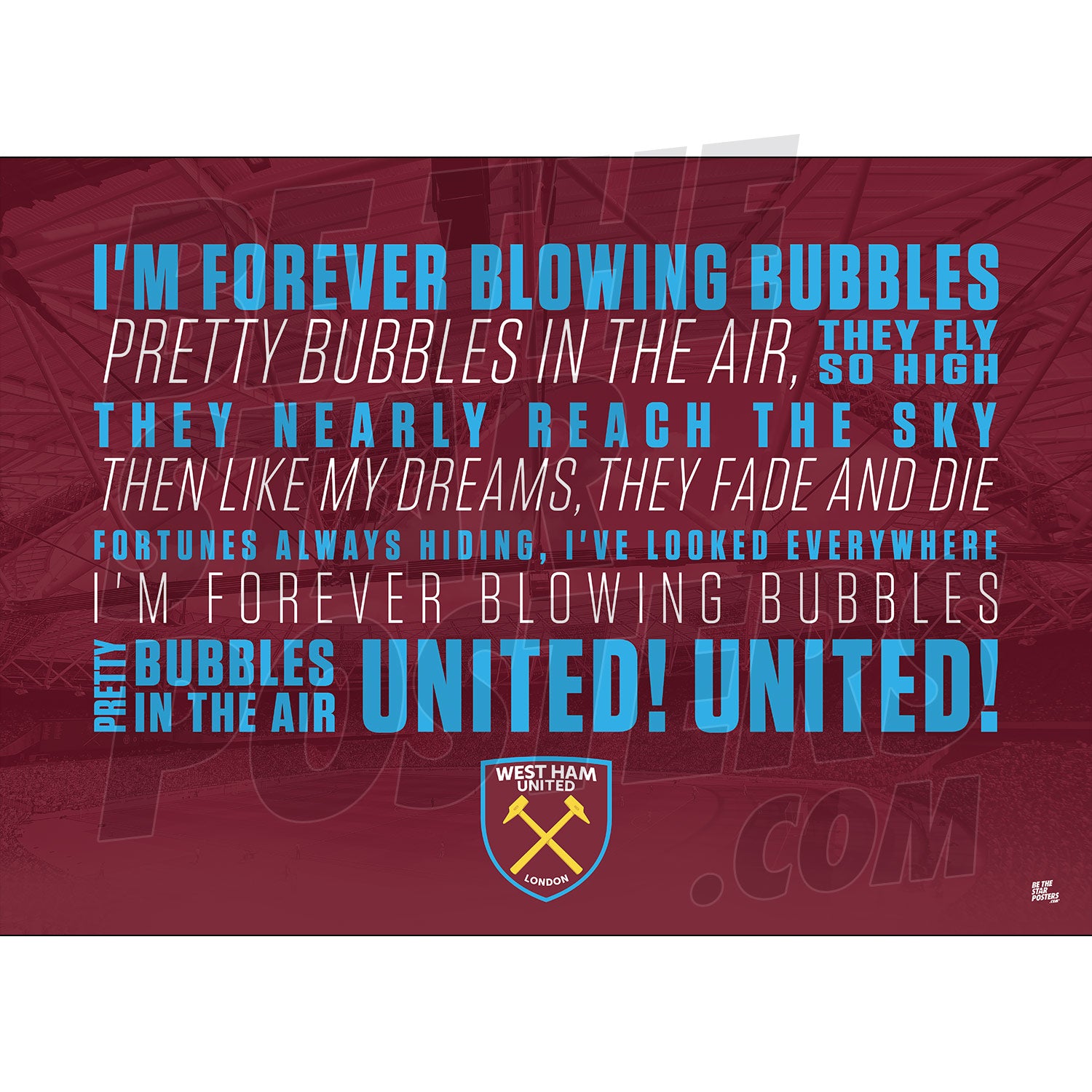 West Ham United FC Chant Poster