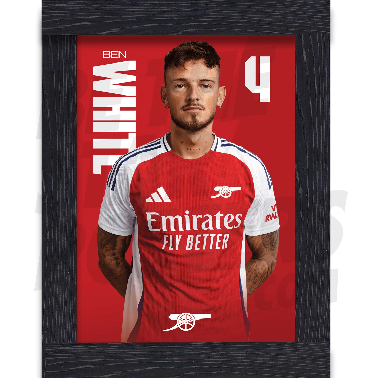 Arsenal FC White 24/25 Headshot Poster