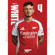 Arsenal FC White 24/25 Headshot Poster