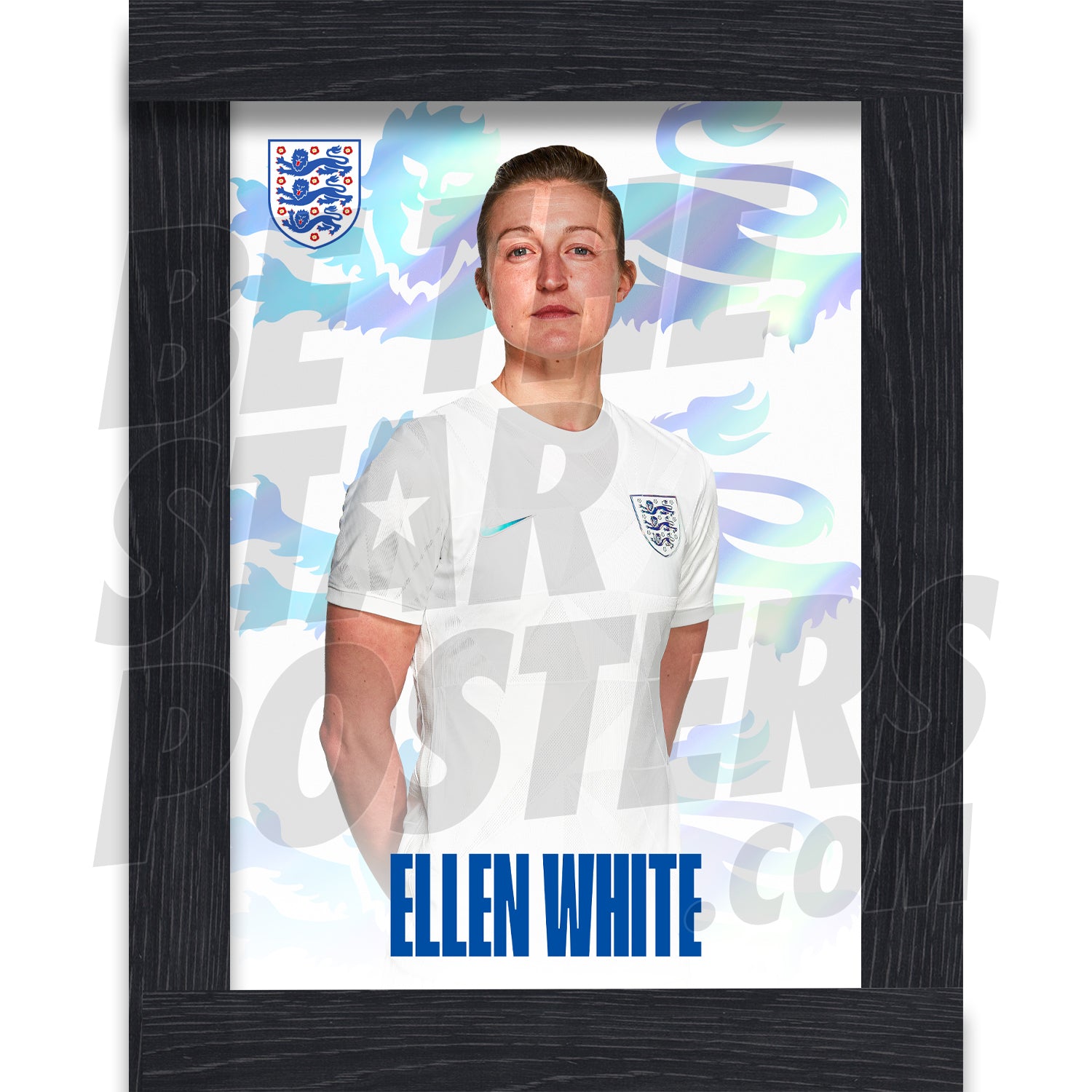 Lionesses White 22/23 Headshot Poster
