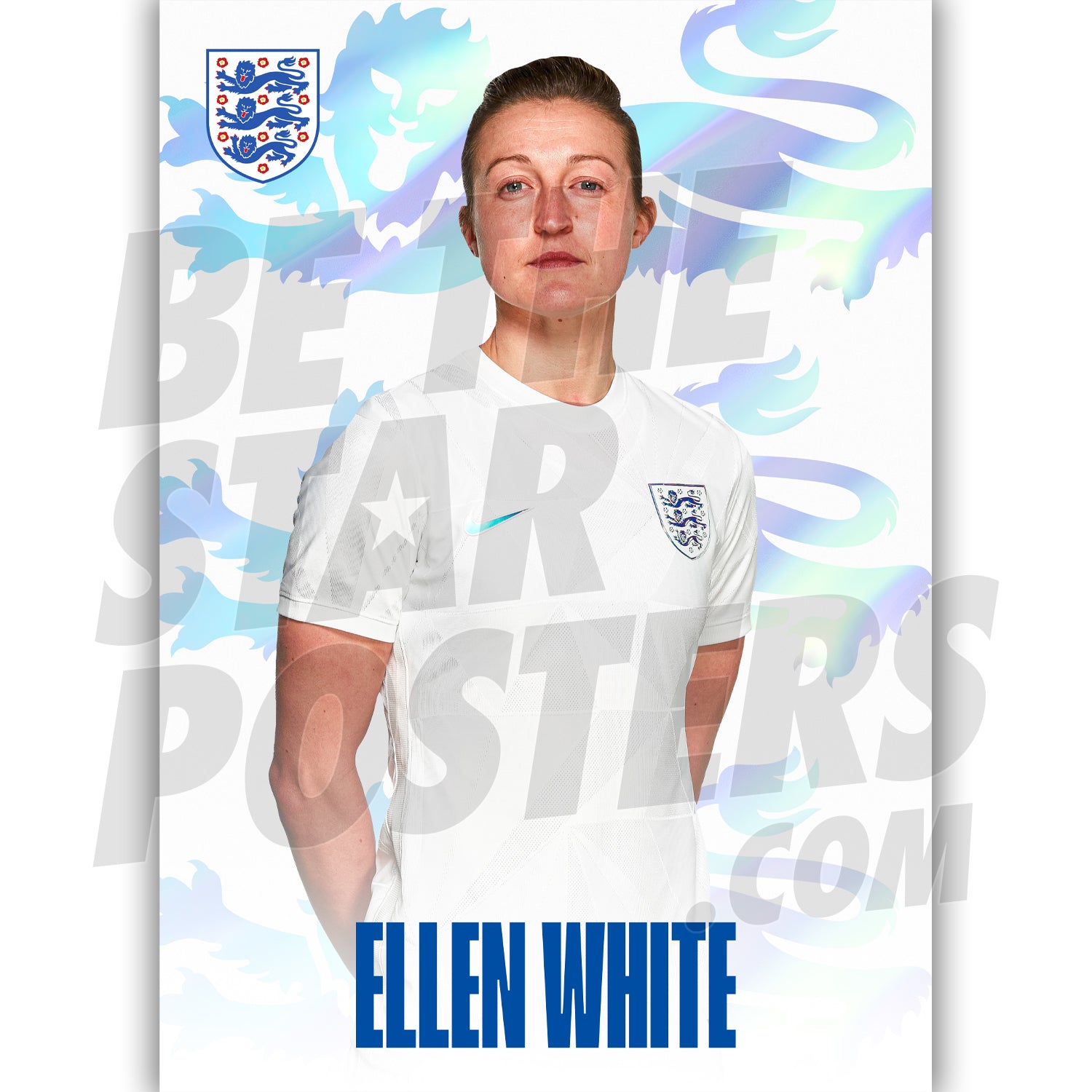 Lionesses White 22/23 Headshot Poster
