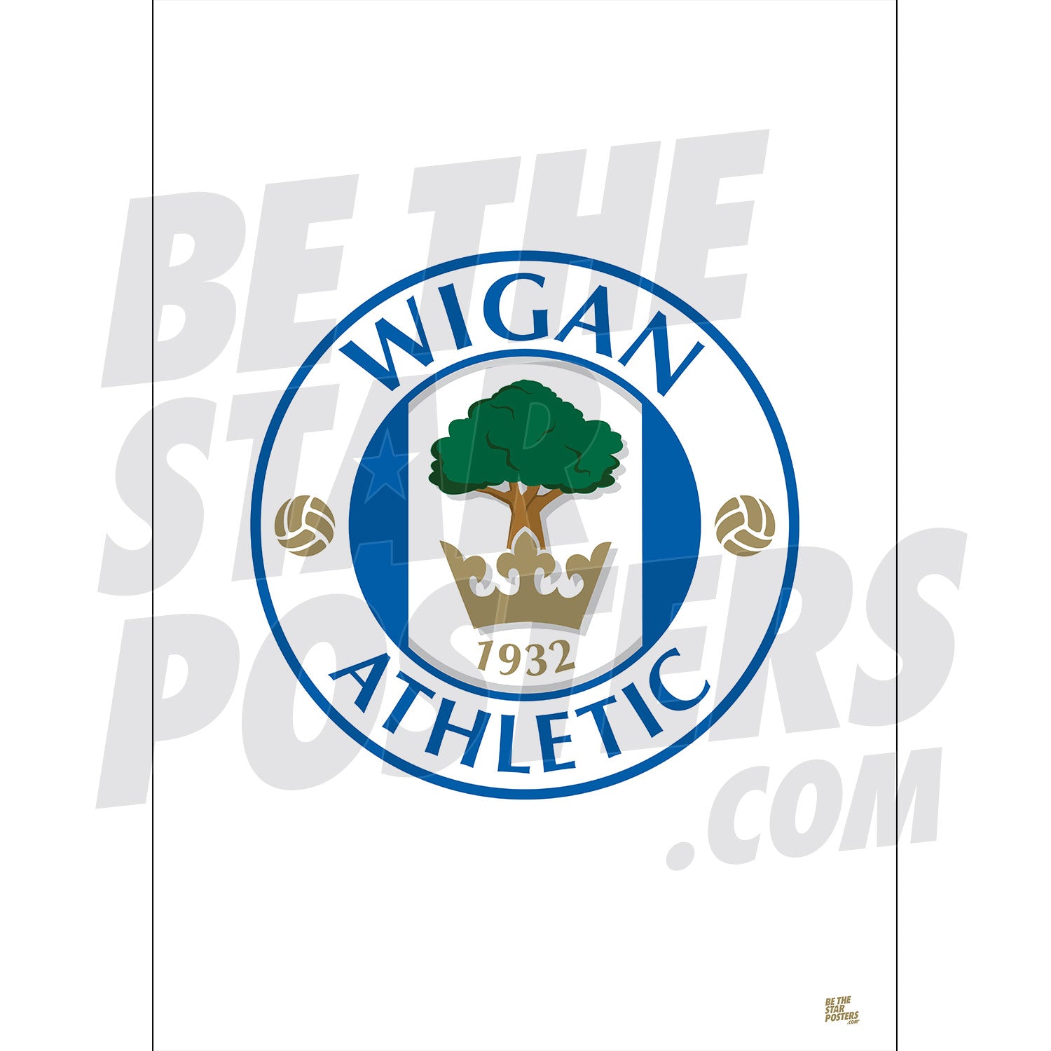 Wigan Athletic FC Crest Poster - White