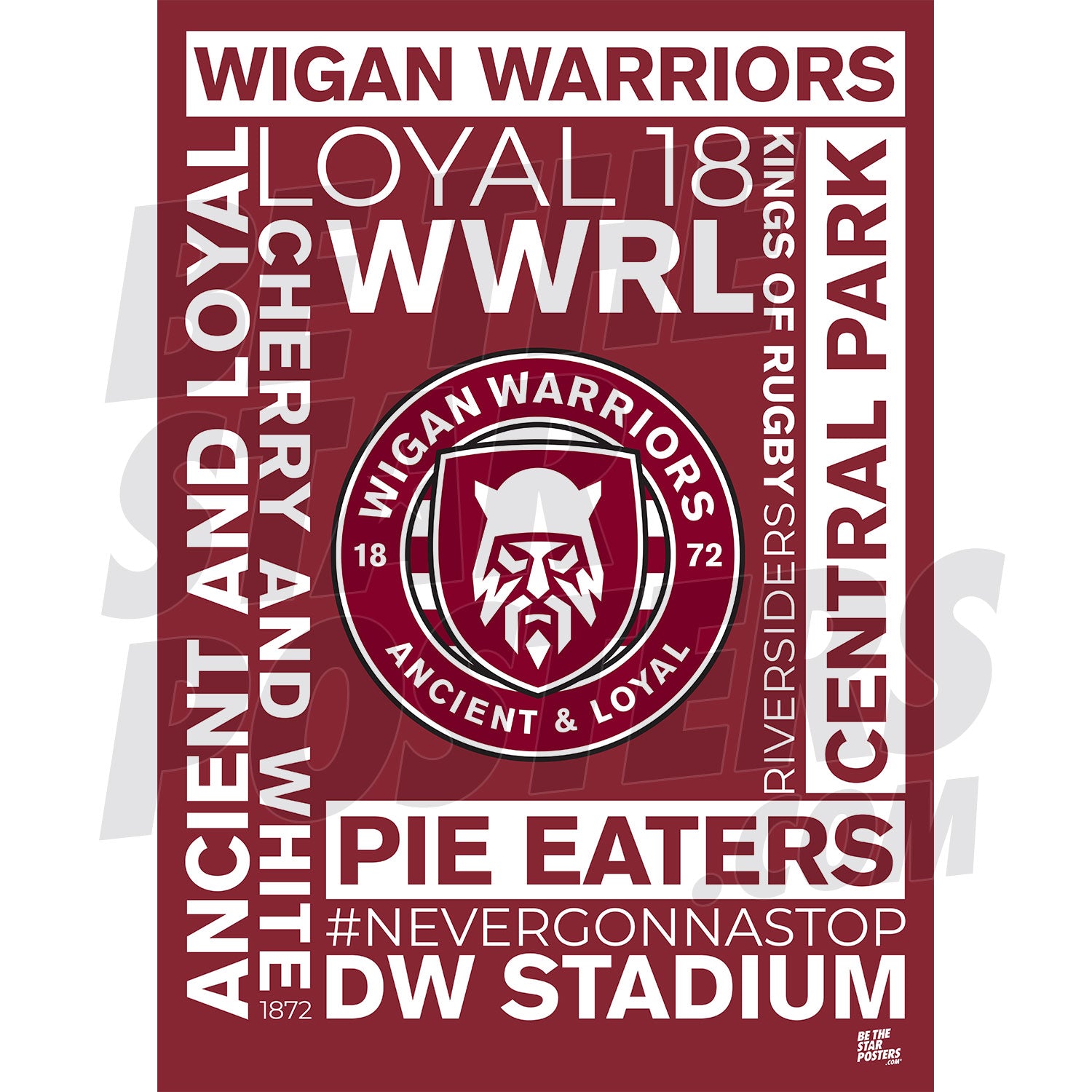 Wigan Warriors RLFC Word Poster