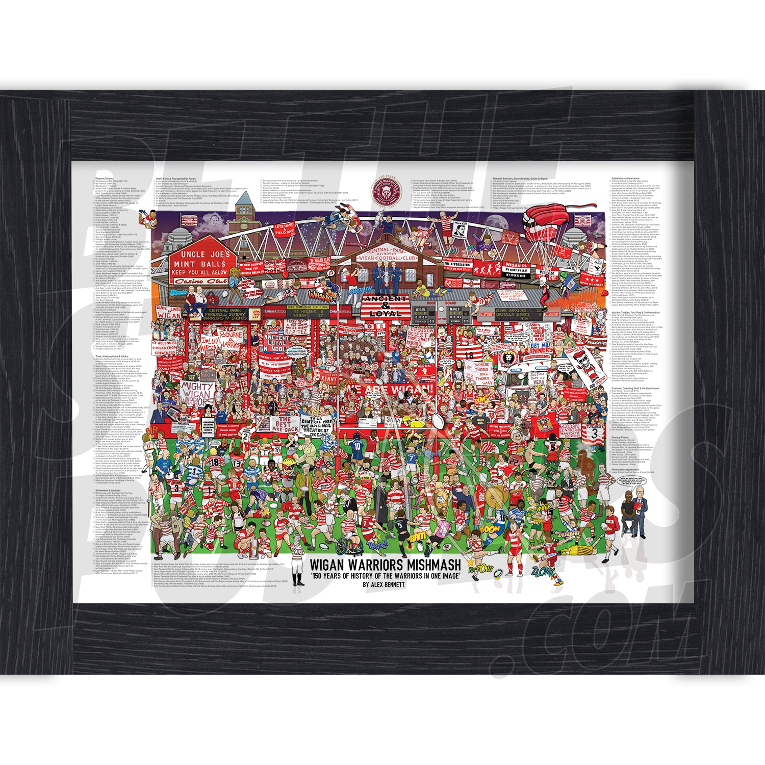 Wigan Warriors RLFC 150 Years Anniversary Poster