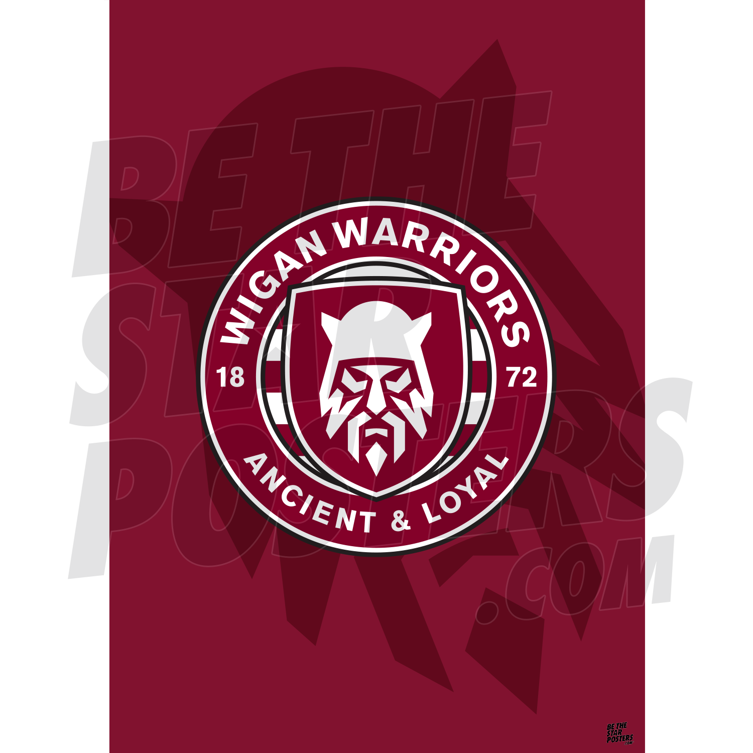 Wigan Warriors RLFC Crest Poster