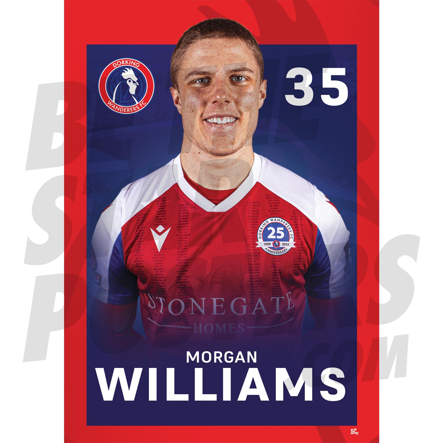 Dorking Wanderers FC Williams 24/25 Headshot Poster
