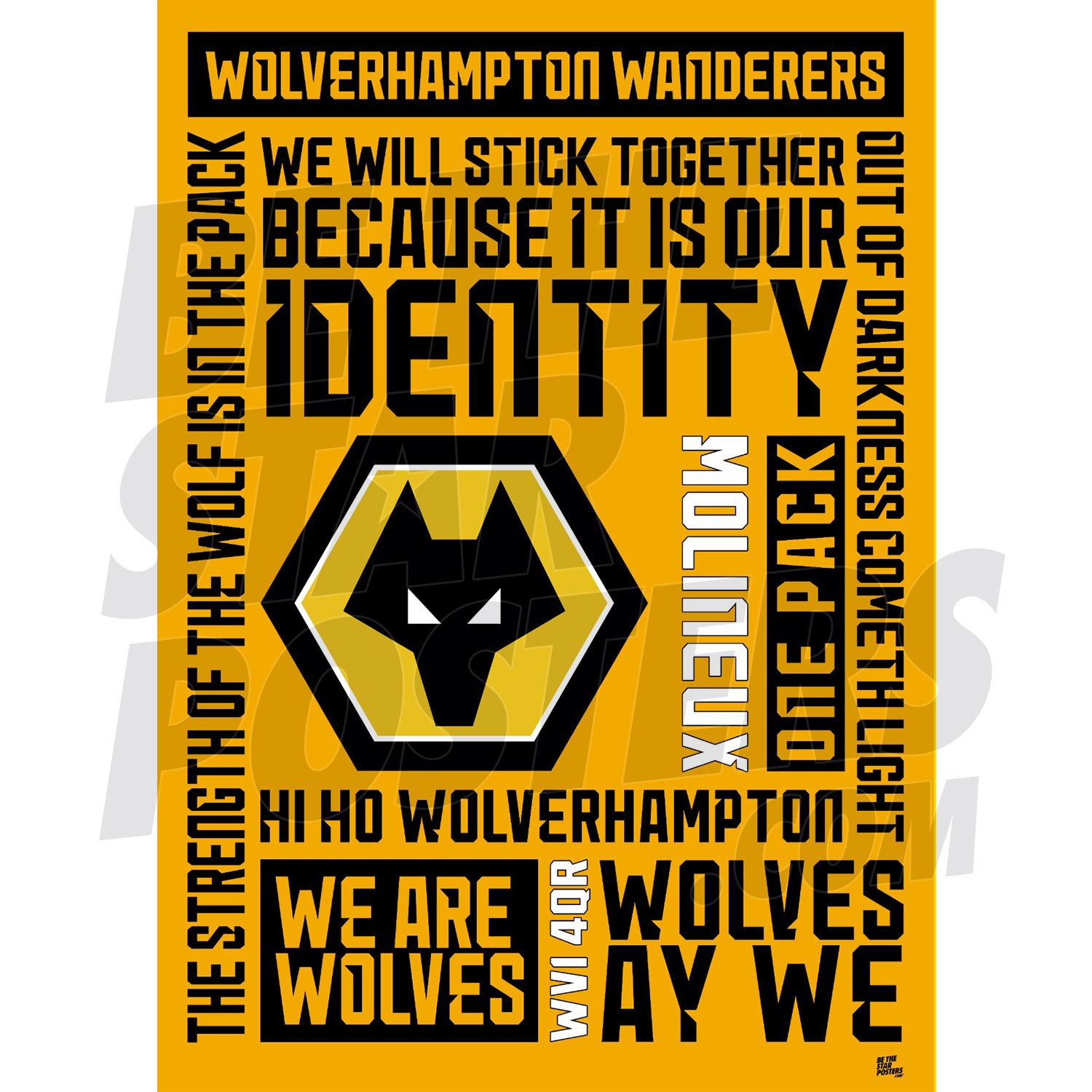 Wolverhampton Wanderers FC Word Poster