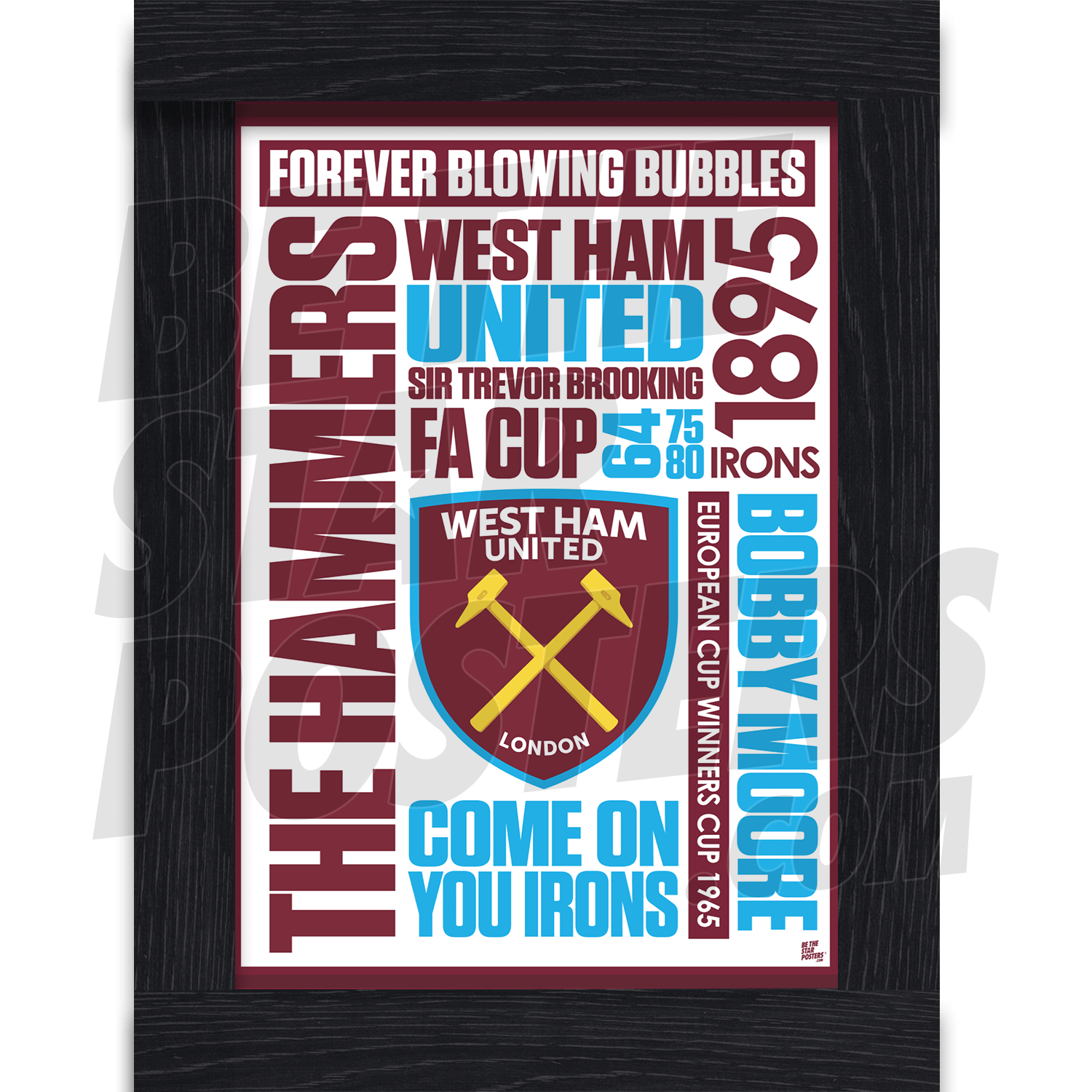 West Ham United FC Word Poster