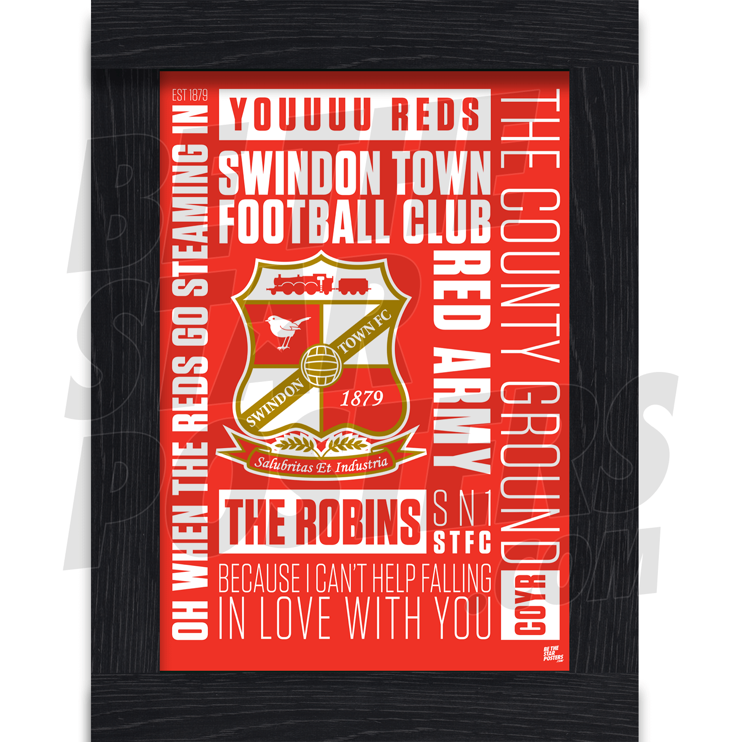 Swindon Town FC Word Poster