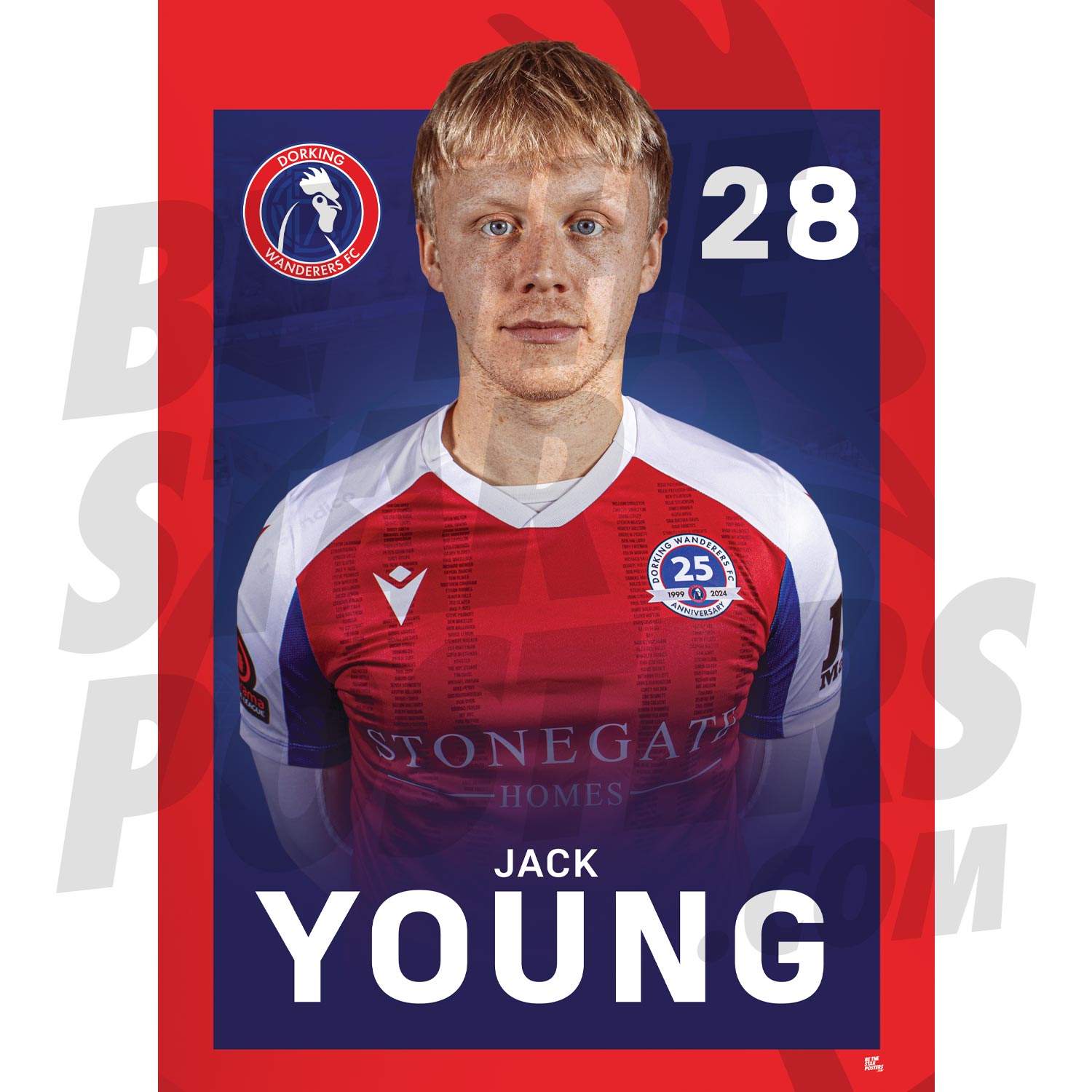 Dorking Wanderers FC Young 24/25 Headshot Poster