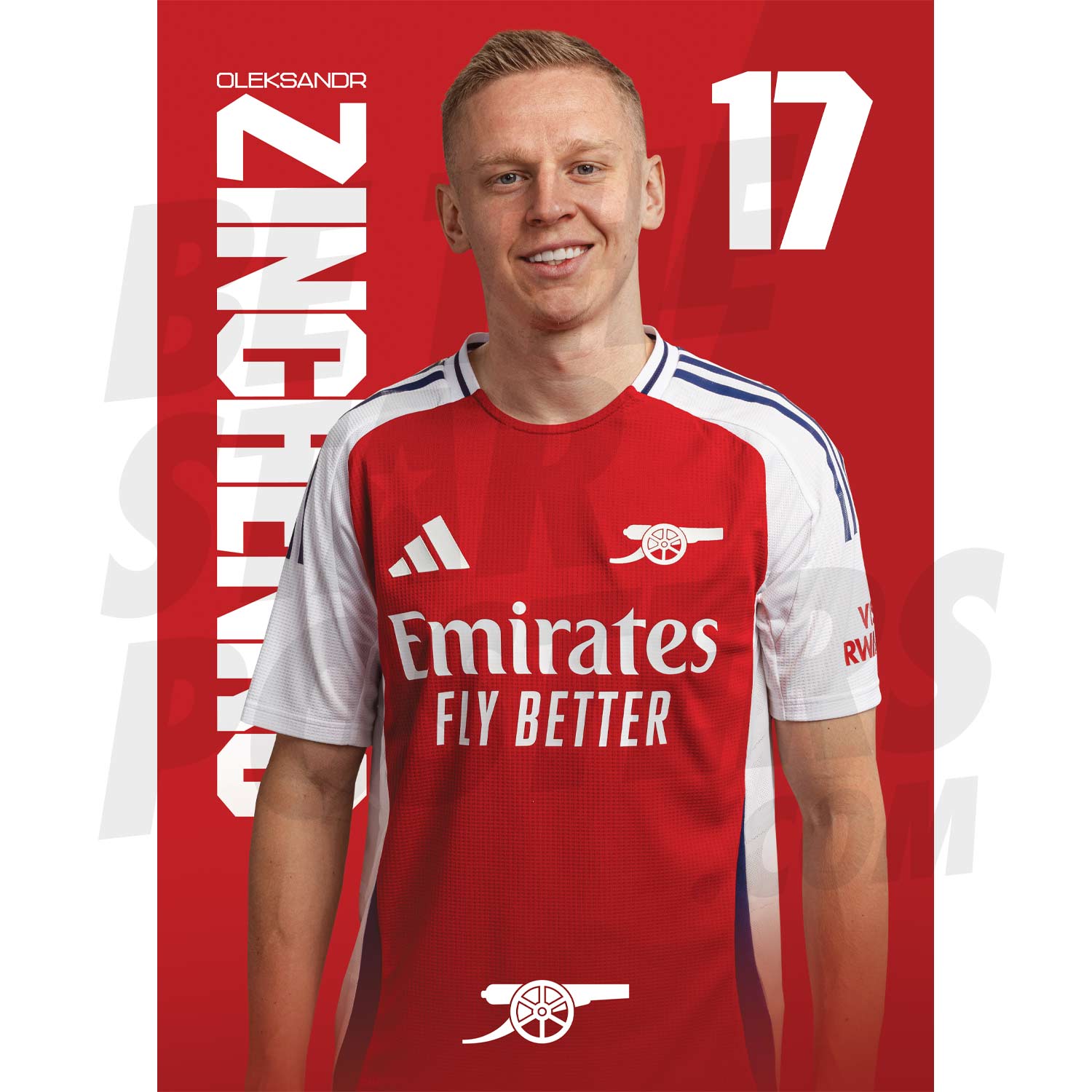 Arsenal FC Zinchenko 24/25 Headshot Poster
