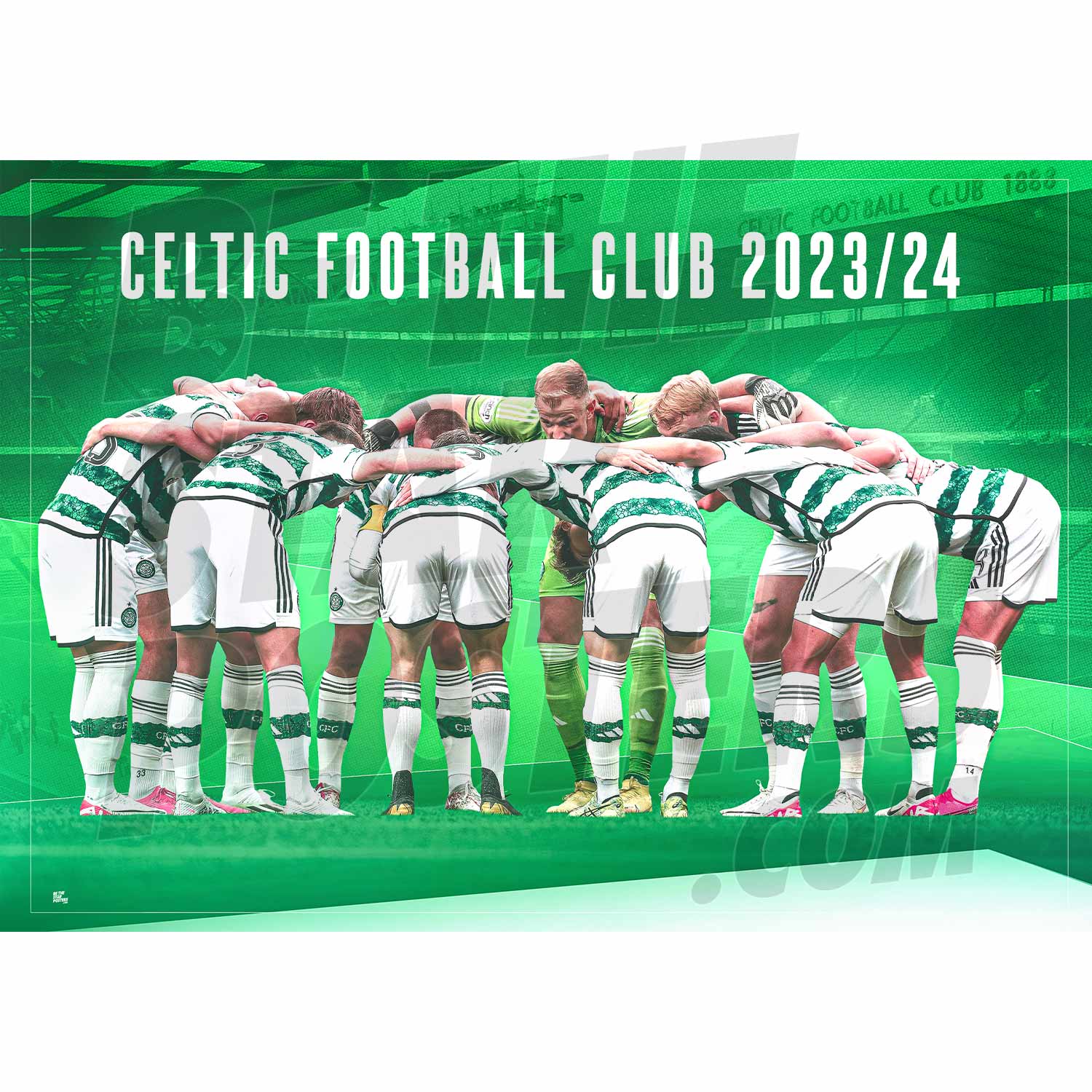 Celtic FC Squad 23/24 Player Huddle Poster
