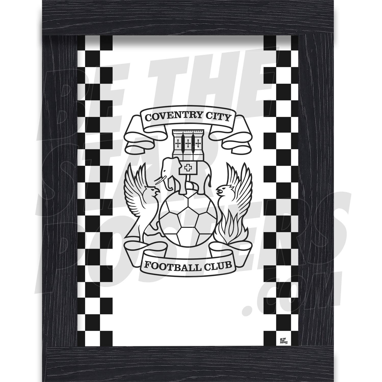 Coventry City FC Monotone Crest Poster