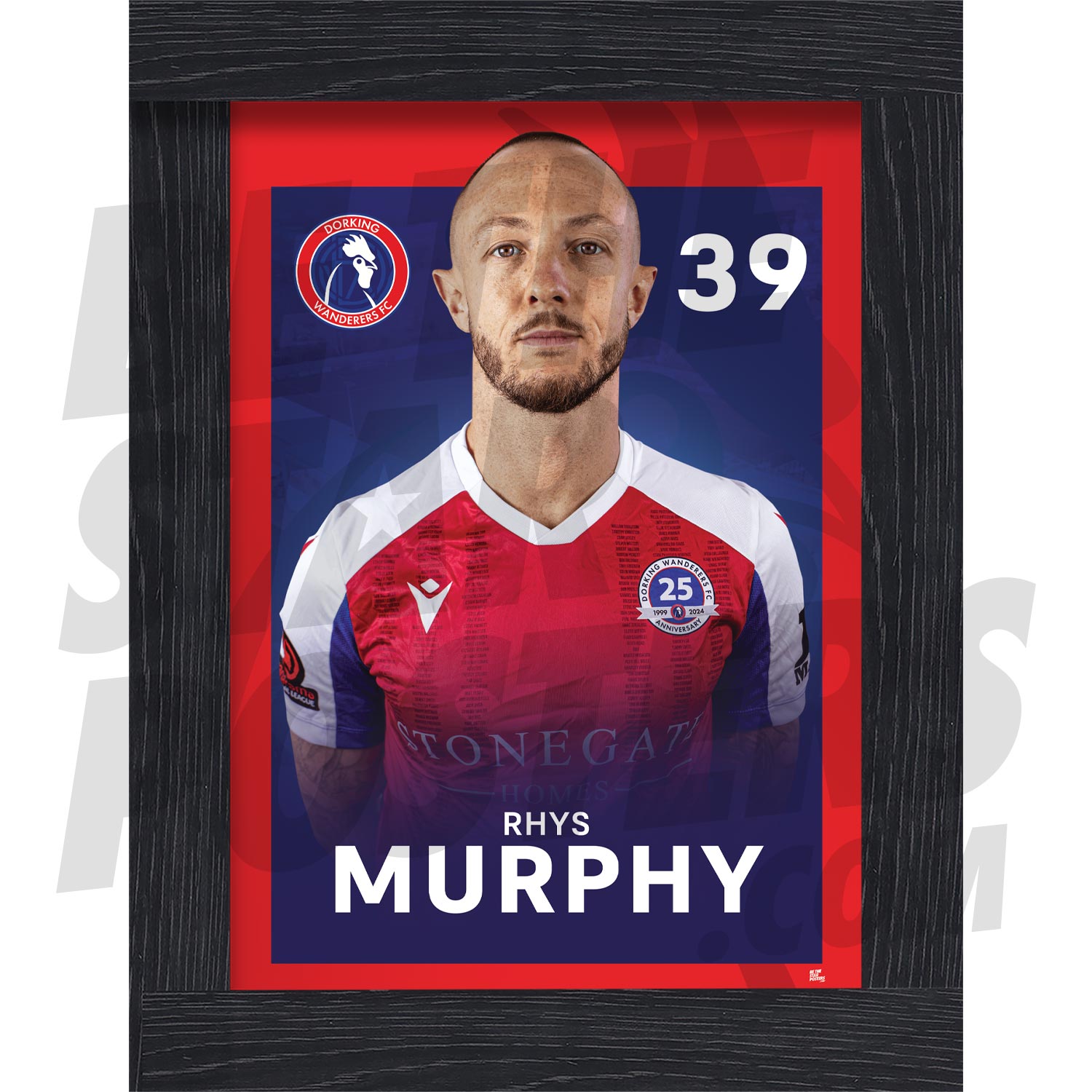 Dorking Wanderers FC Murphy 24/25 Headshot Poster