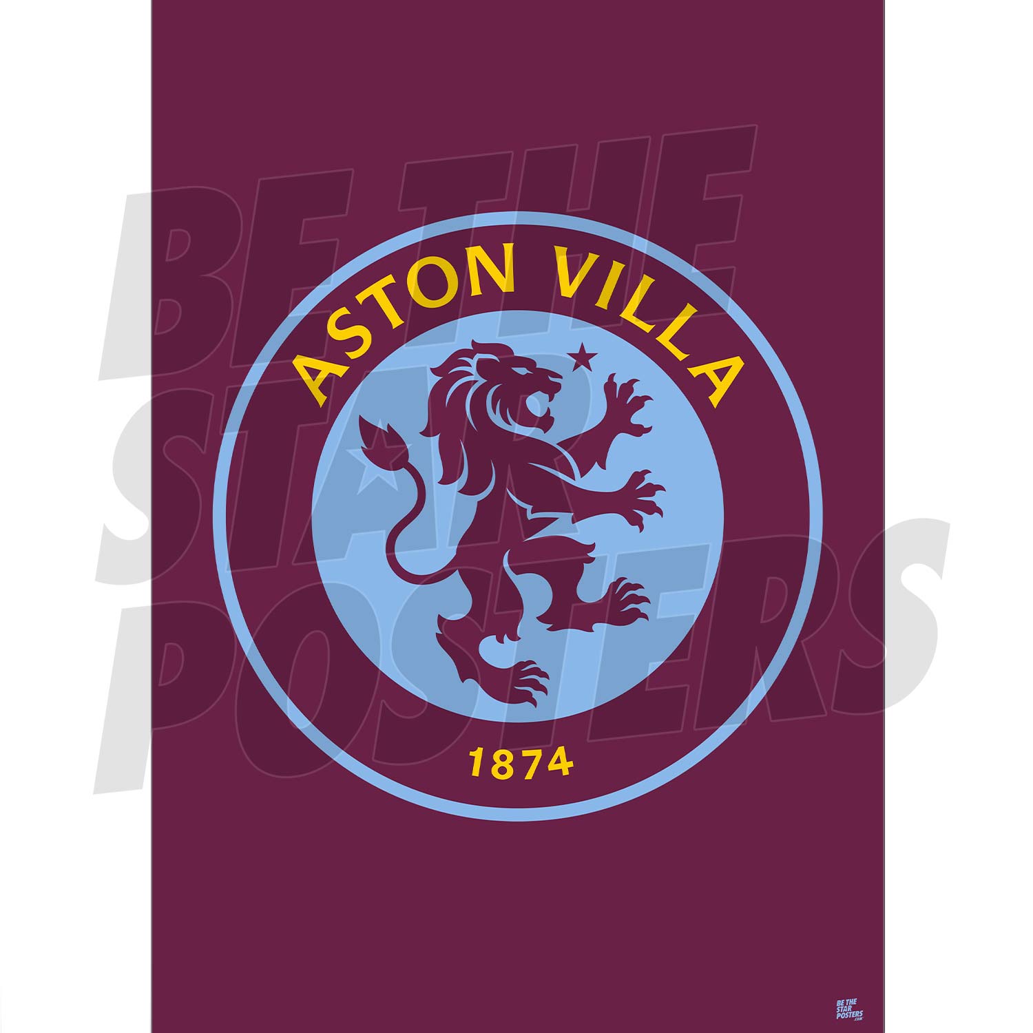 Aston Villa FC 23/24 Crest Poster