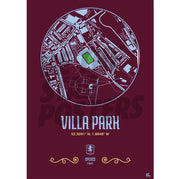 Aston Villa FC Villa Park Map Poster