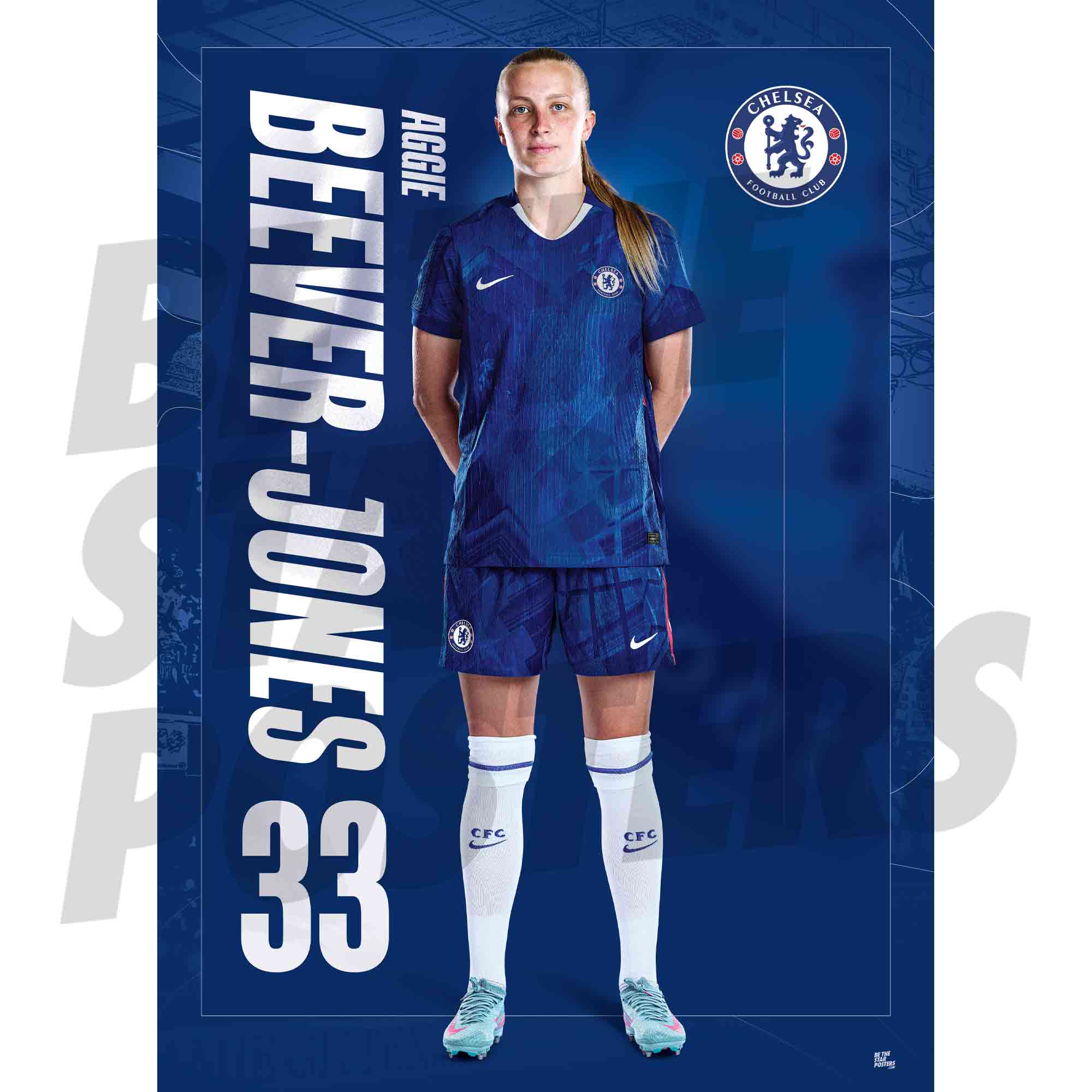 Chelsea Women FC Aggie Beever-Jones 25/26 Headshot Poster