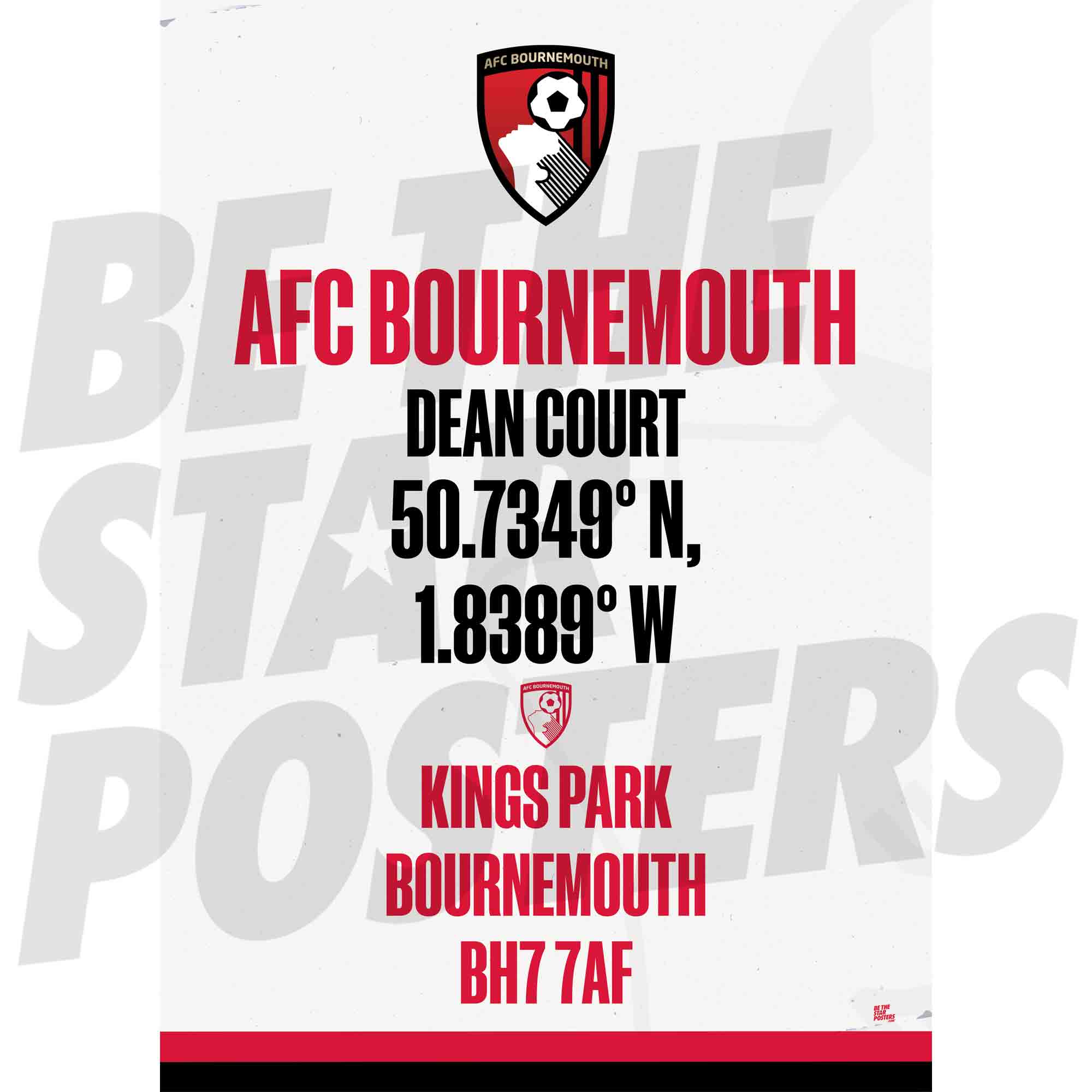 AFC Bournemouth Coordinates Poster