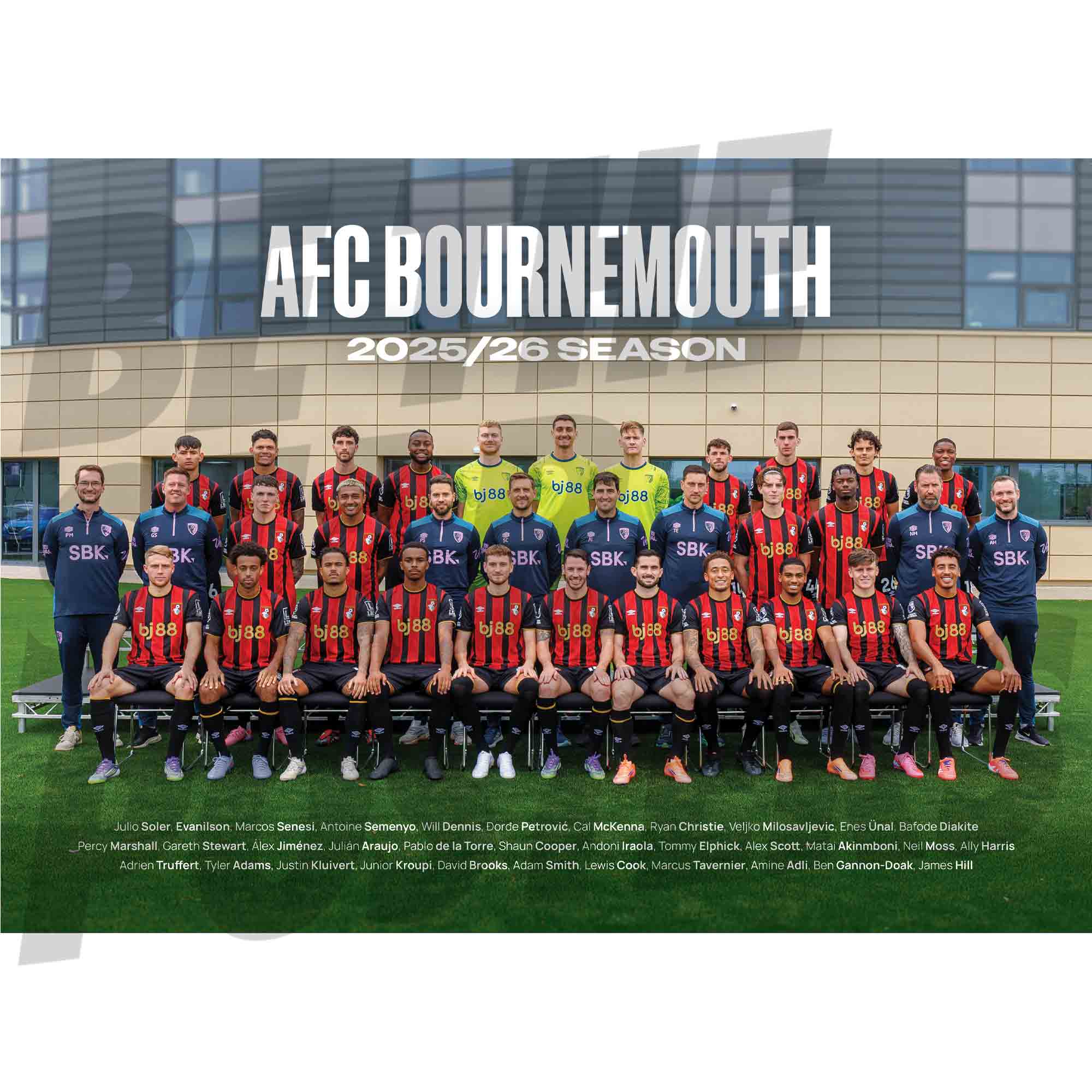 AFC Bournemouth 25/26 Team Squad Poster