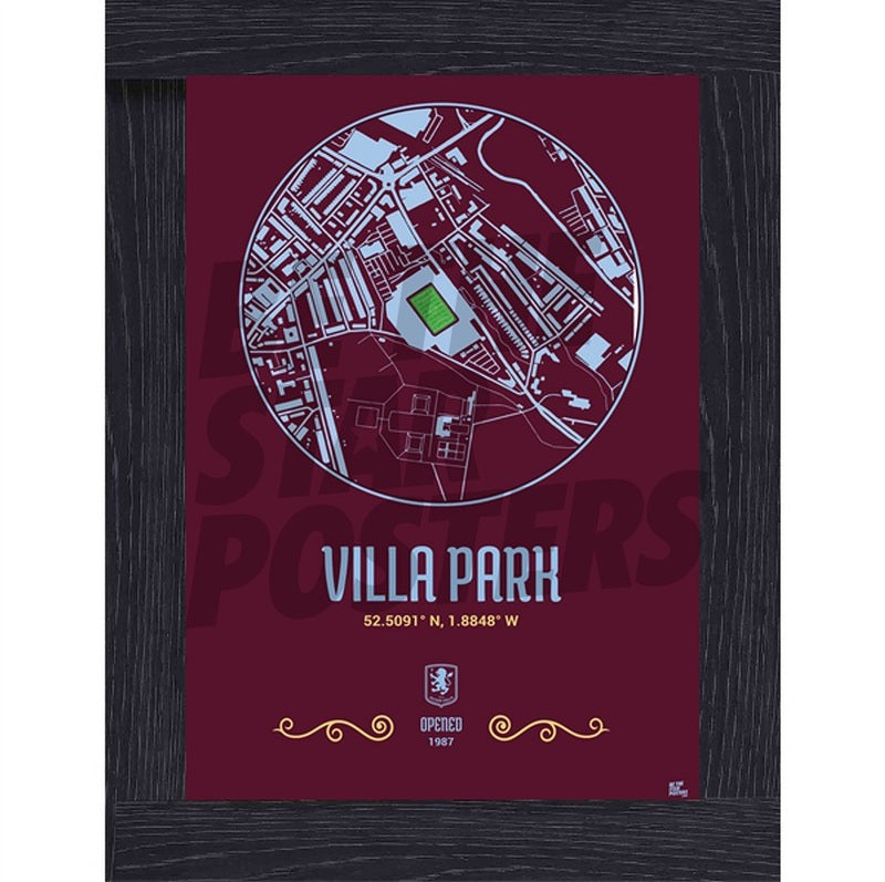 Aston Villa FC Villa Park Map Poster