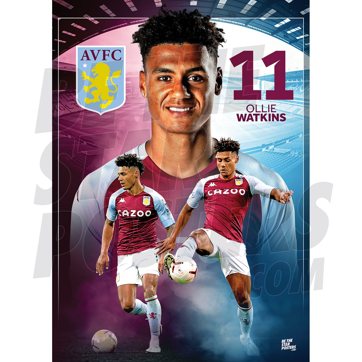 Aston Villa FC Ollie Watkins 20/21 Action Poster