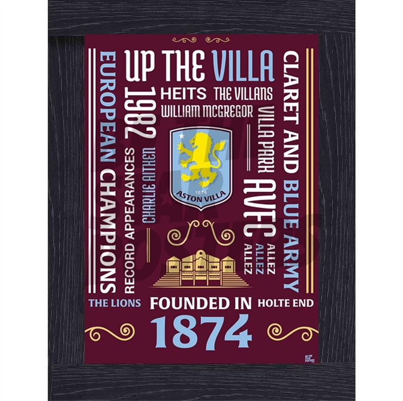 Aston Villa FC Word Poster