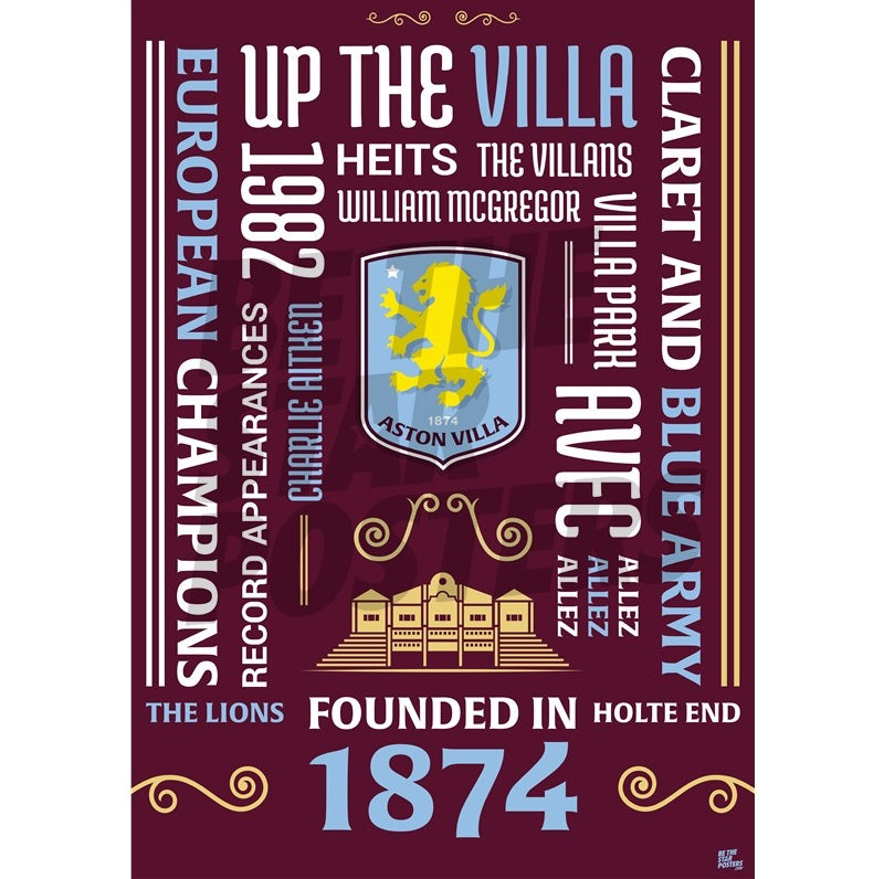 Aston Villa FC Word Poster