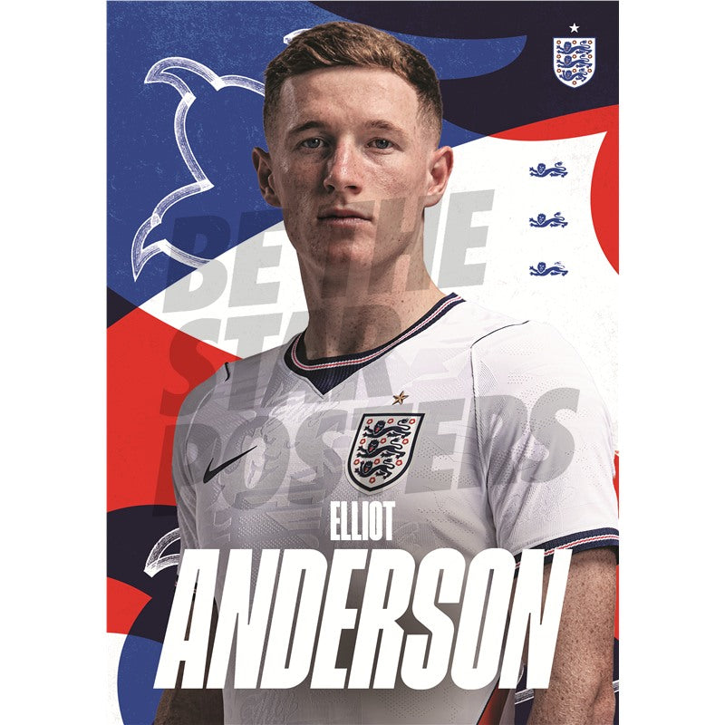 Elliot Anderson England 26/27 Home Headshot Poster