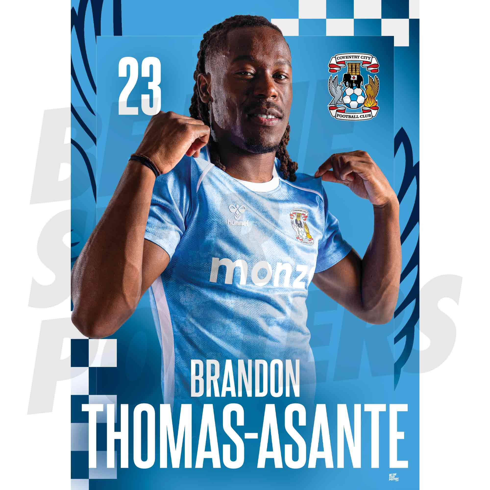Coventry City FC Brandon Thomas-Asante 25/26 Headshot Poster