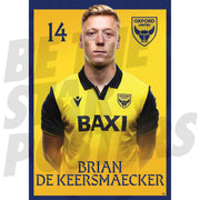 Oxford United FC Brian De Keersmaecker 25/26 Headshot Poster
