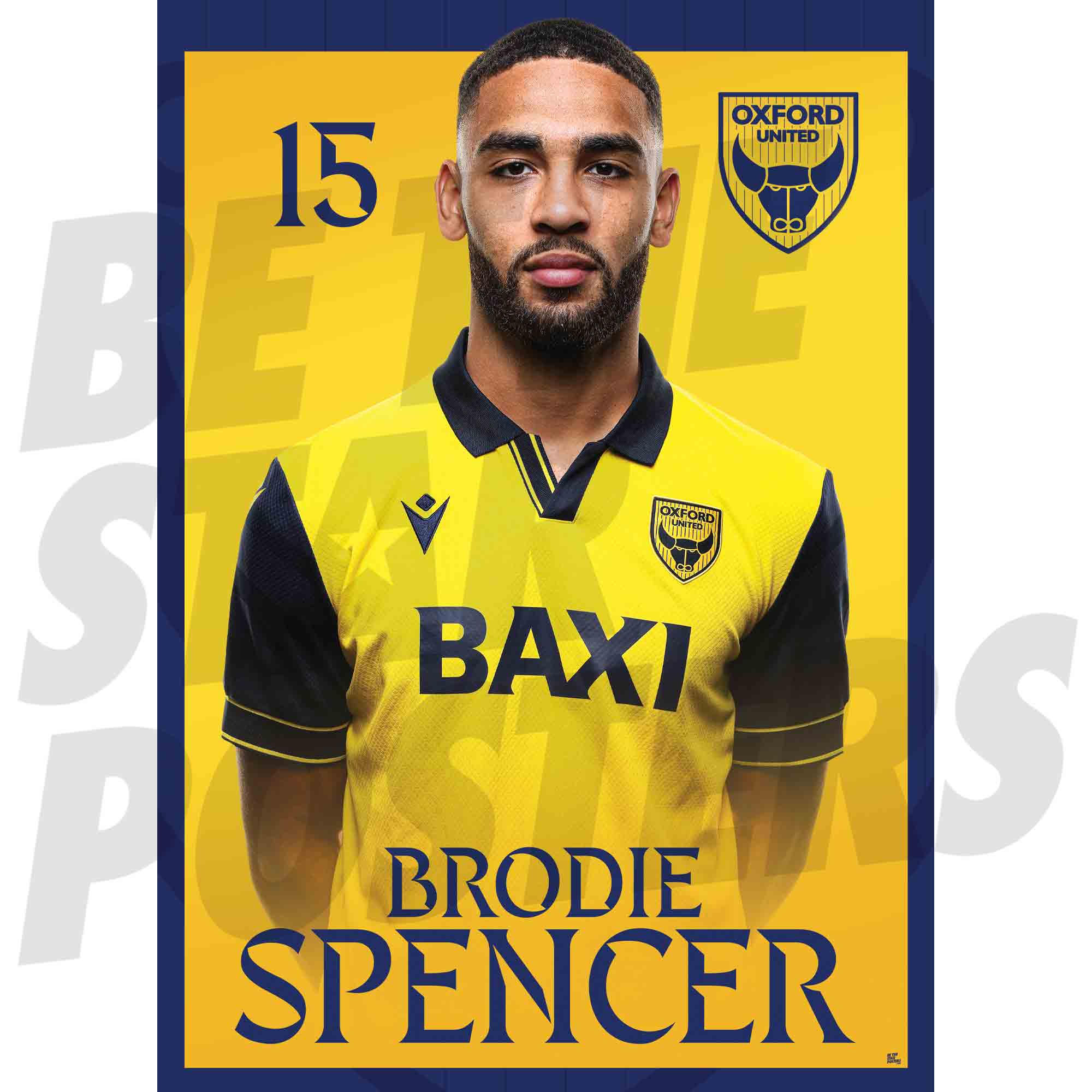 Oxford United FC Brodie Spencer 25/26 Headshot Poster